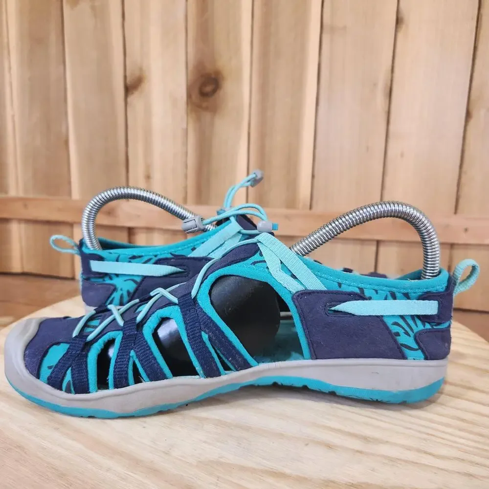 Keen Moxie Sandals Kids 6 Blue Teal Bungee Water Shoes Closed Toe Outdoor